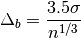 \Delta_b = \frac{3.5\sigma}{n^{1/3}}